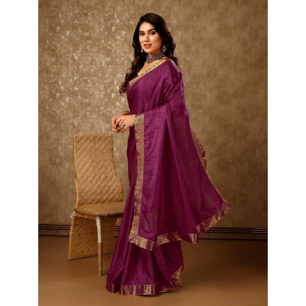 Vichitra Swiroshki Butta Saree With Unstitched Blouse