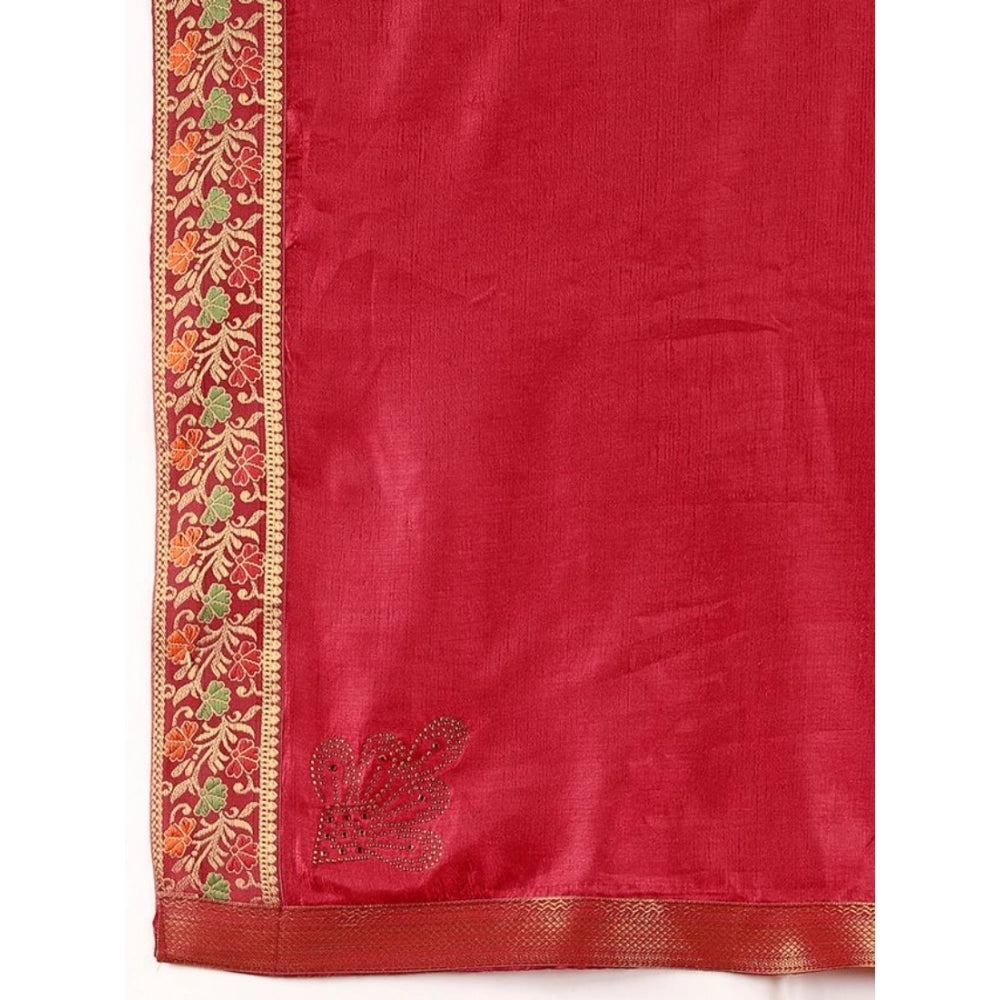 Vichitra Swiroshki Butta Saree With Unstitched Blouse