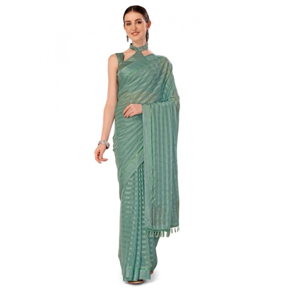 Chiffon Fabric Line Saree With Unstitched Blouse