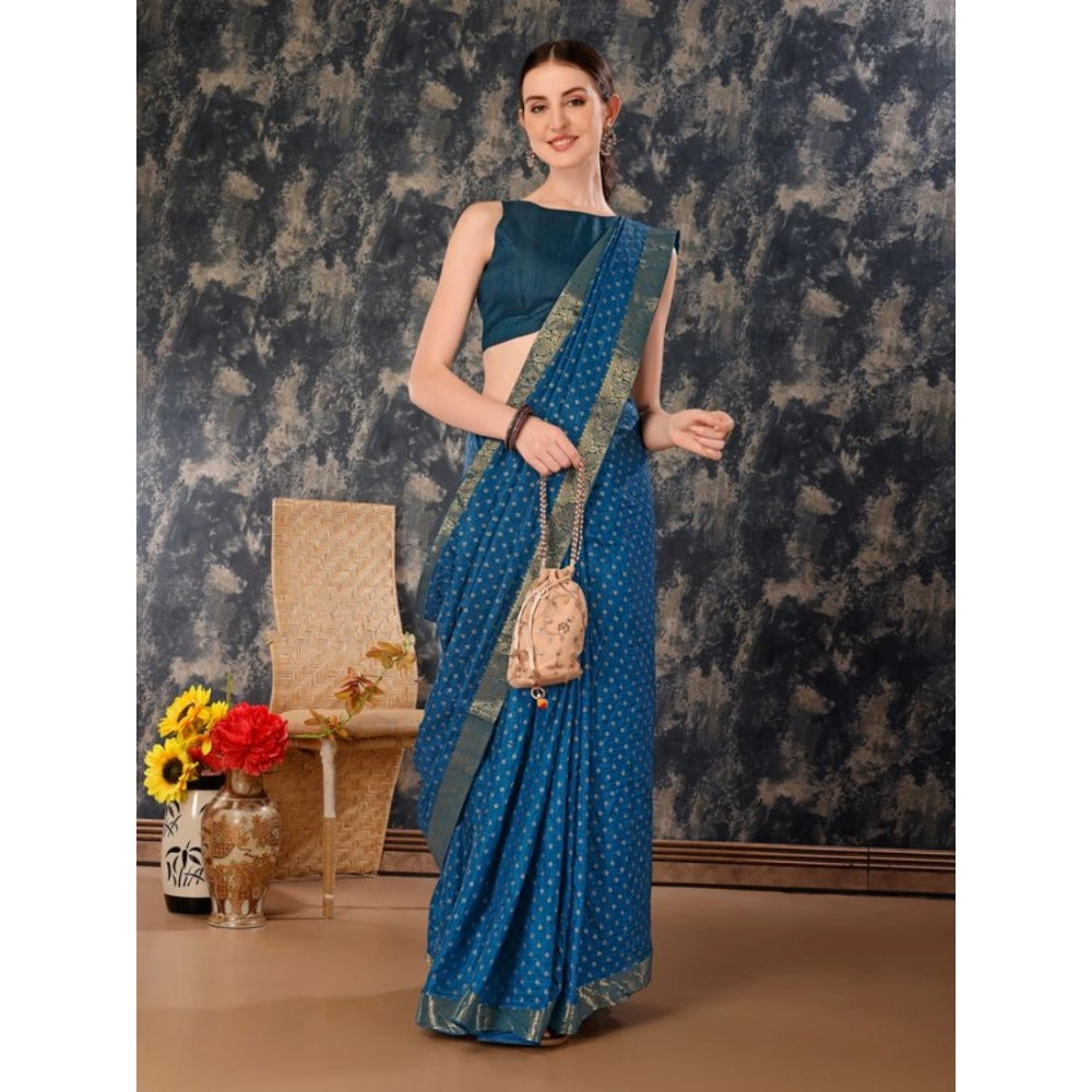 Vichitra Bandhani Saree With Unstitched Blouse