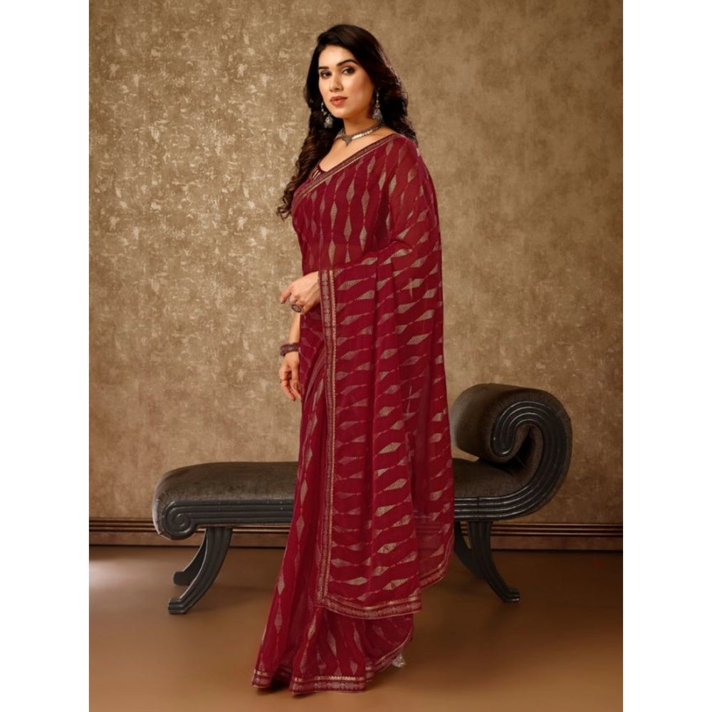 Zomto Laheriya Saree With Unstitched Blouse