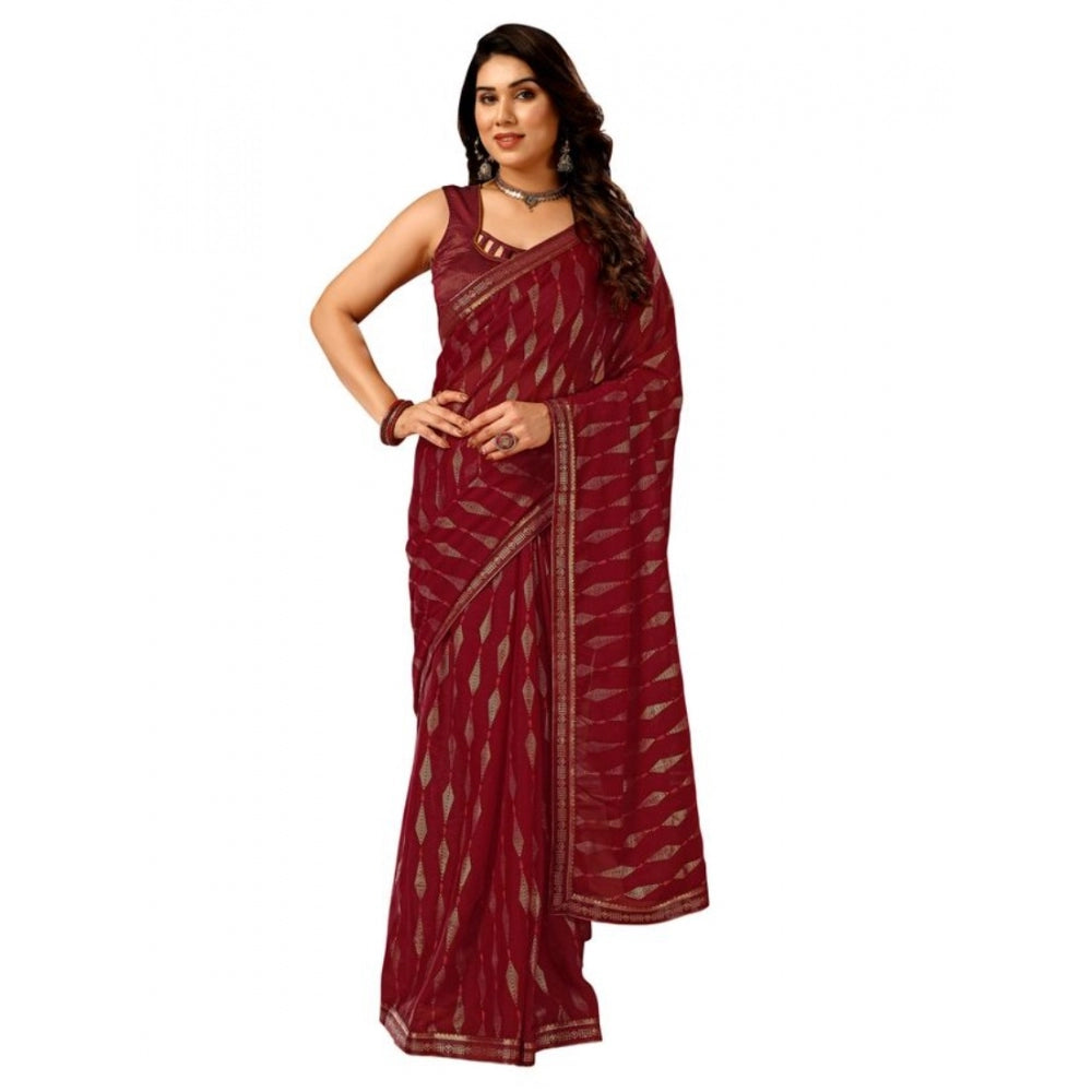 Zomto Laheriya Saree With Unstitched Blouse