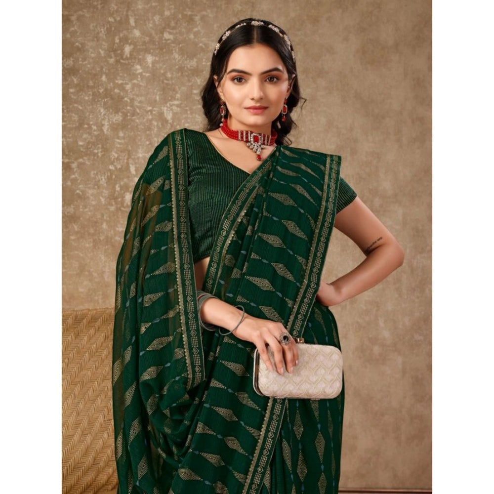 Zomto Laheriya Saree With Unstitched Blouse