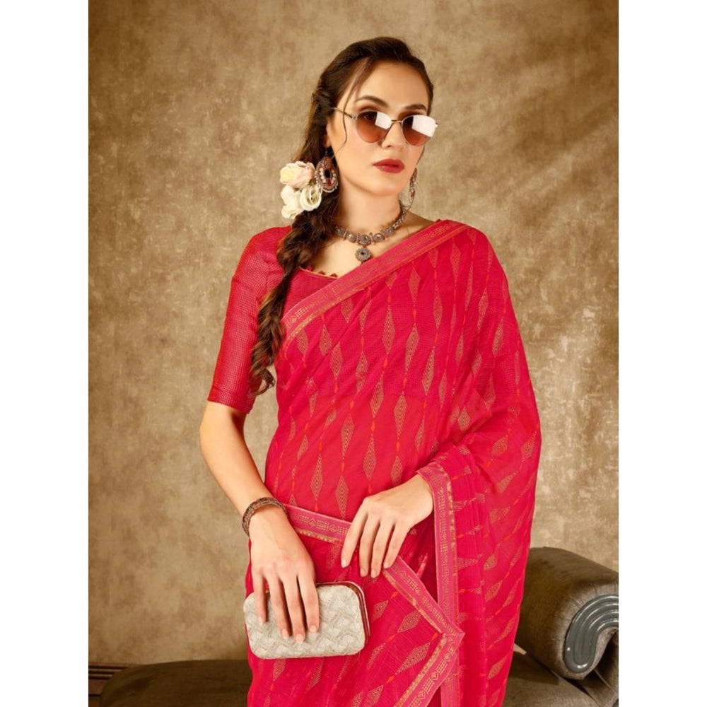 Zomto Laheriya Saree With Unstitched Blouse