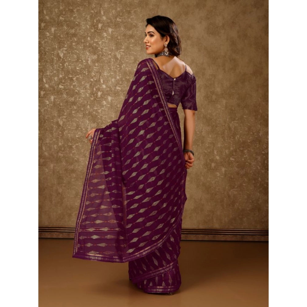 Zomto Laheriya Saree With Unstitched Blouse