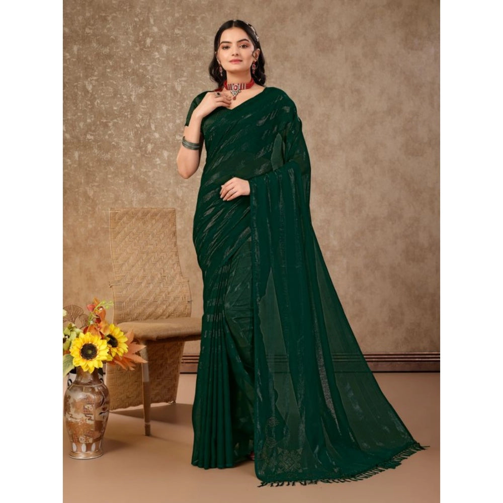 Chiffon Fabric Line Saree With Unstitched Blouse