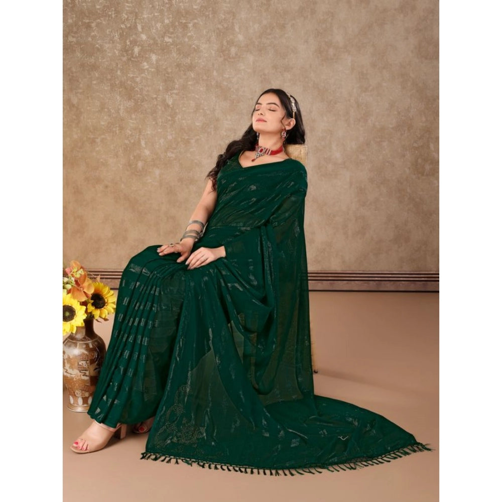 Chiffon Fabric Line Saree With Unstitched Blouse