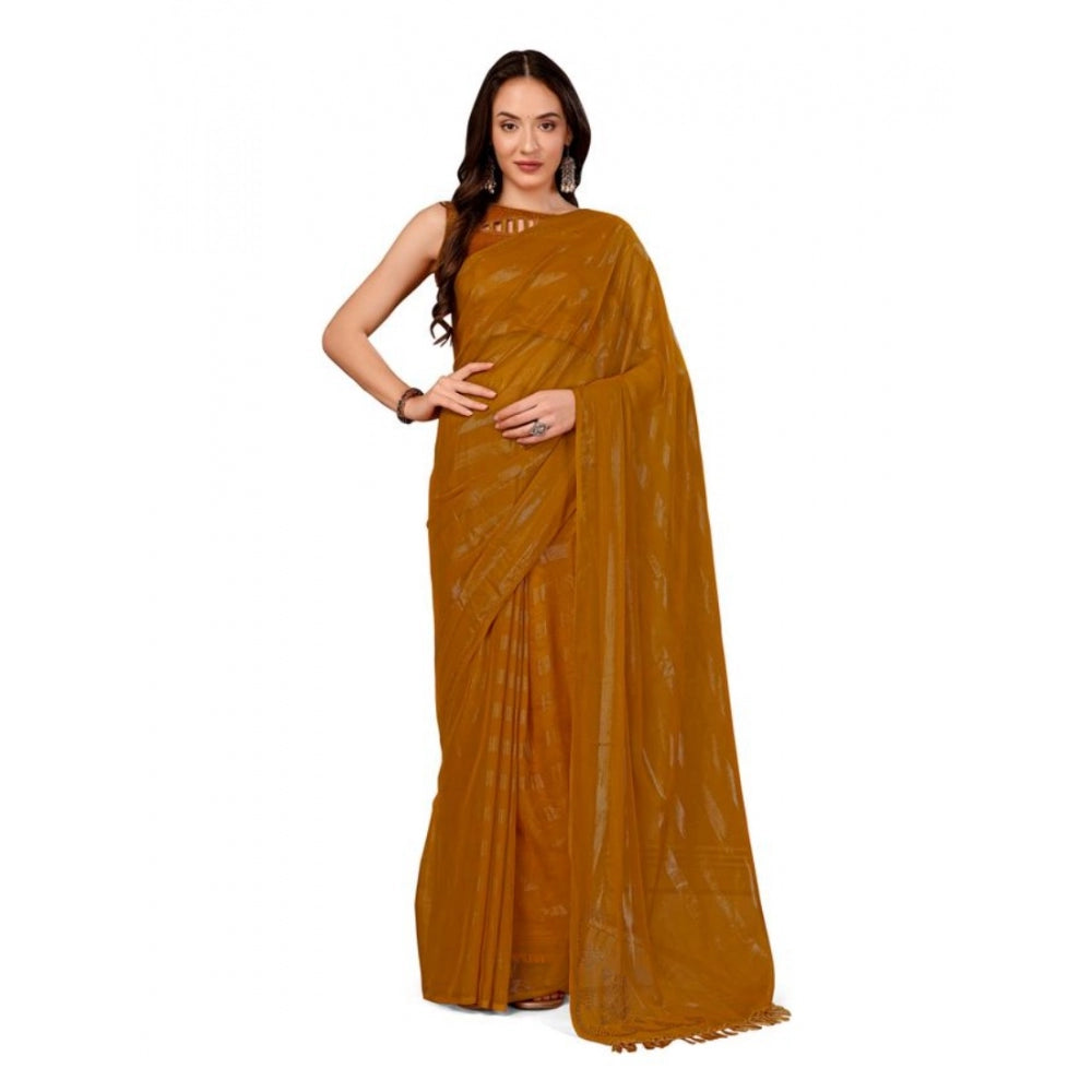 Chiffon Fabric Line Saree With Unstitched Blouse