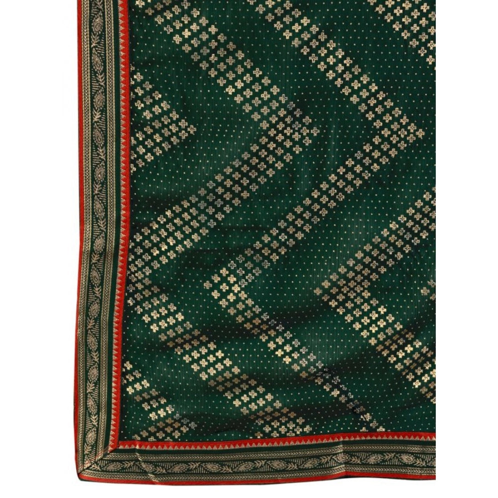 Zomto Zig Zag Saree With Unstitched Blouse