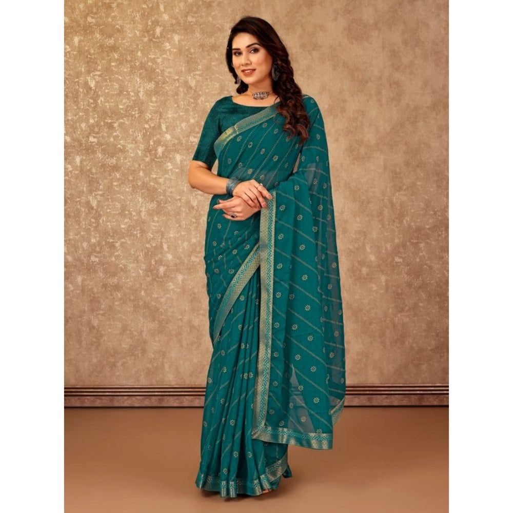 Zomto Bandhani Saree With Unstitched Blouse