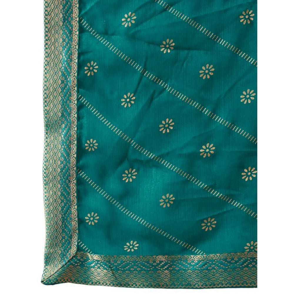 Zomto Bandhani Saree With Unstitched Blouse