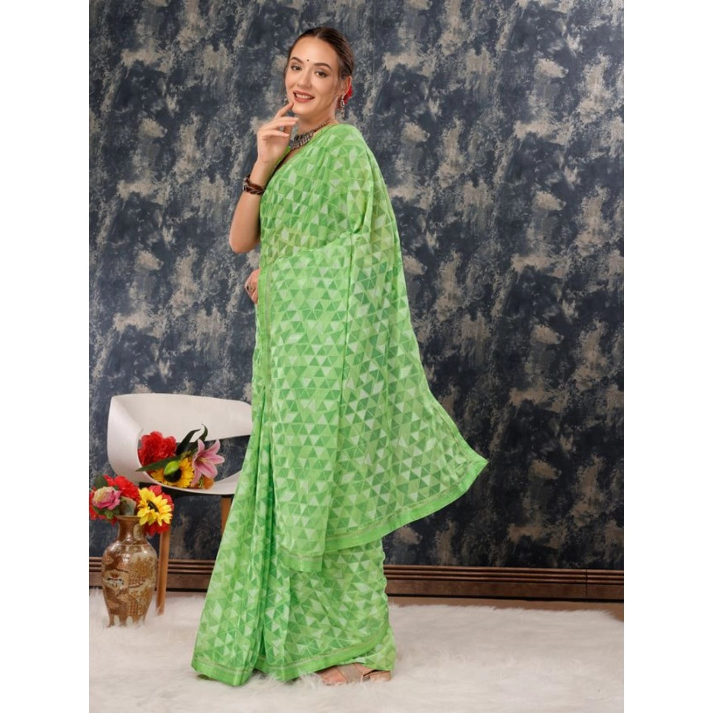 Zomto Printed Saree With Unstitched Blouse