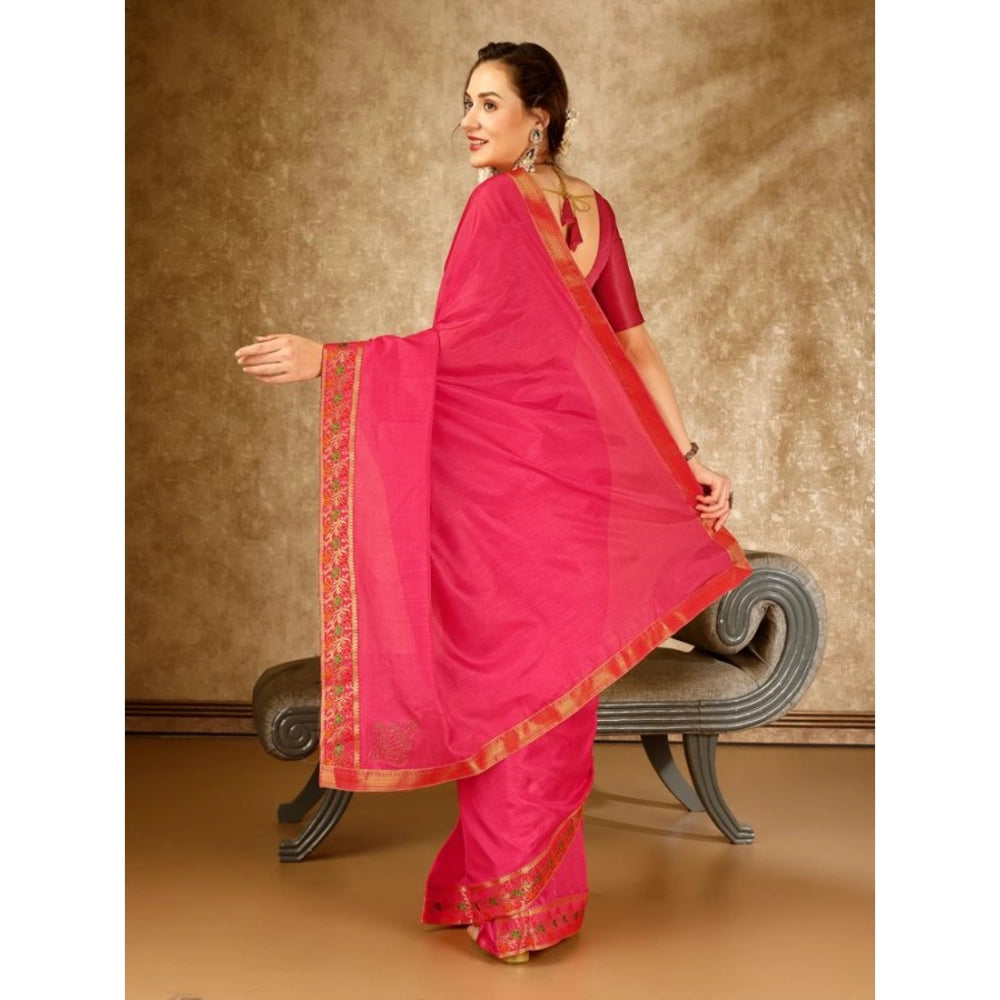 Vichitra Swiroshki Butta Saree With Unstitched Blouse