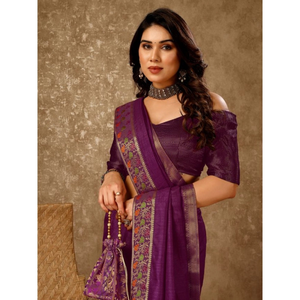 Vichitra Swiroshki Butta Saree With Unstitched Blouse