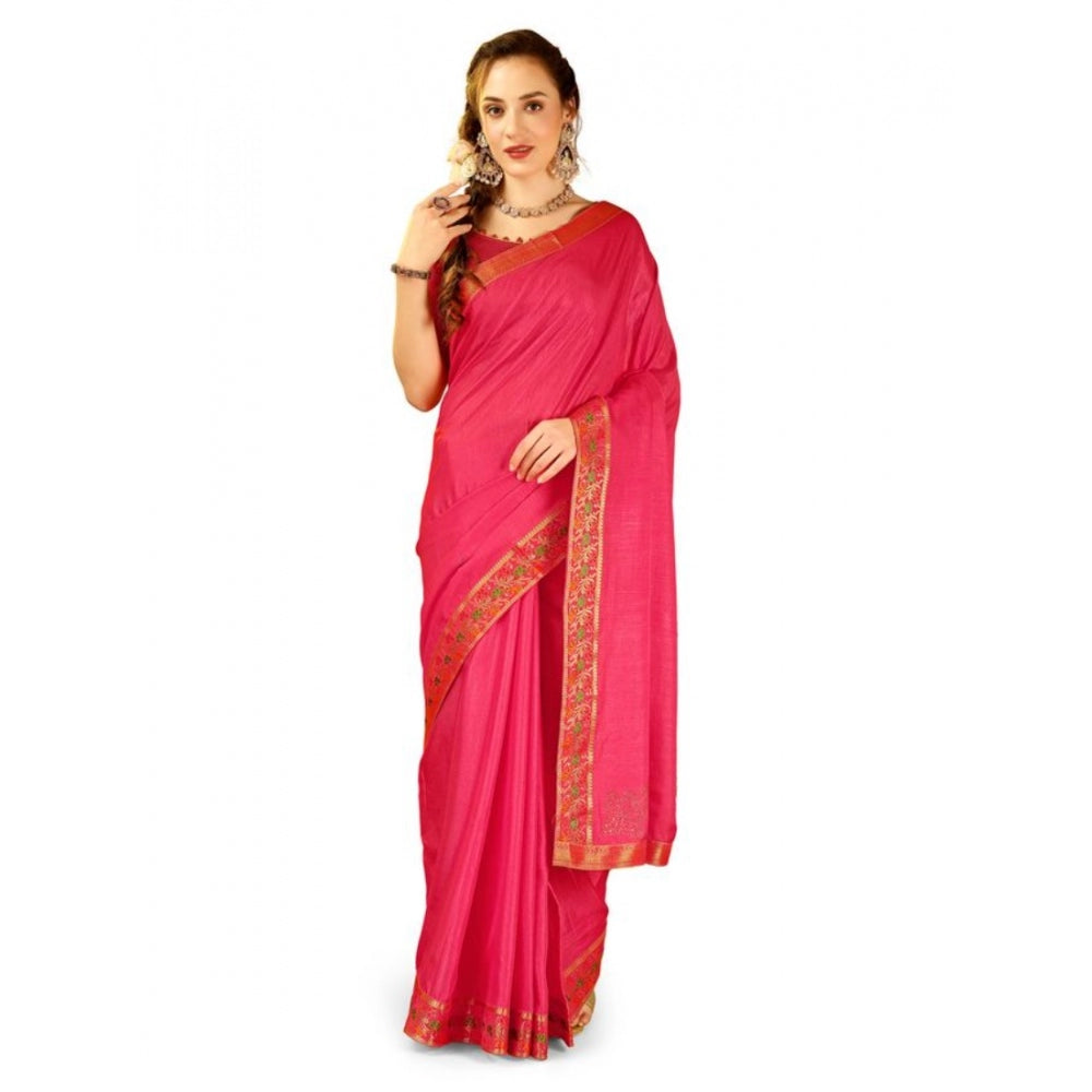 Vichitra Swiroshki Butta Saree With Unstitched Blouse