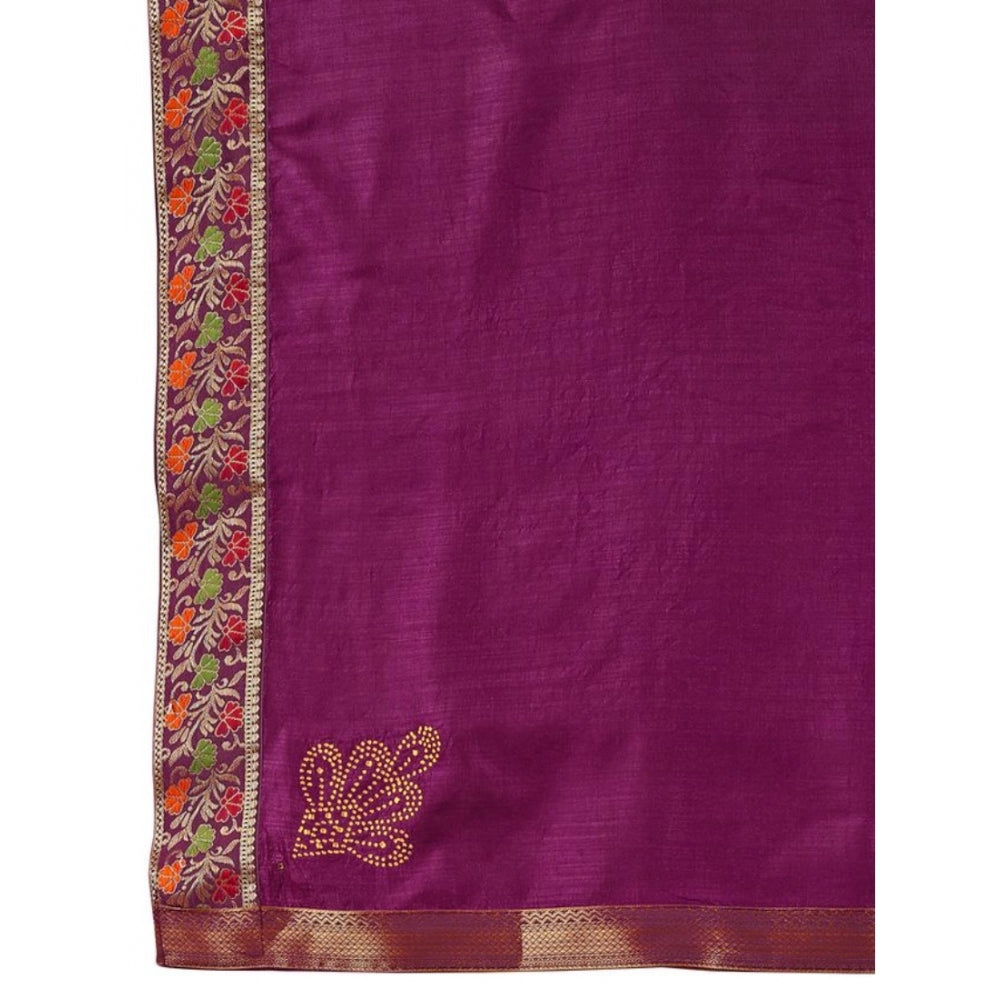 Vichitra Swiroshki Butta Saree With Unstitched Blouse