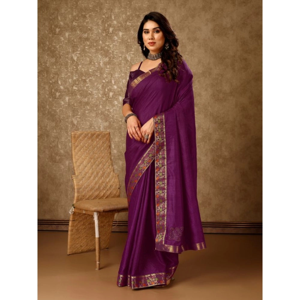 Vichitra Swiroshki Butta Saree With Unstitched Blouse