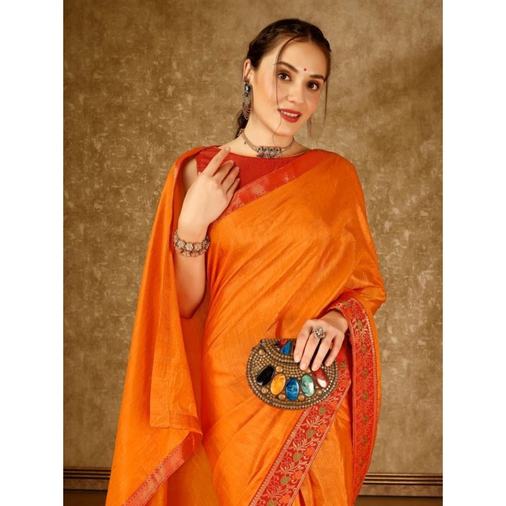 Vichitra Swiroshki Butta Saree With Unstitched Blouse