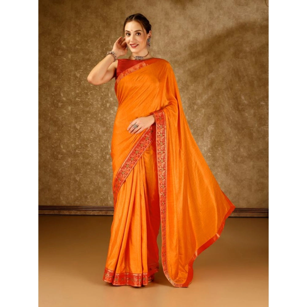 Vichitra Swiroshki Butta Saree With Unstitched Blouse