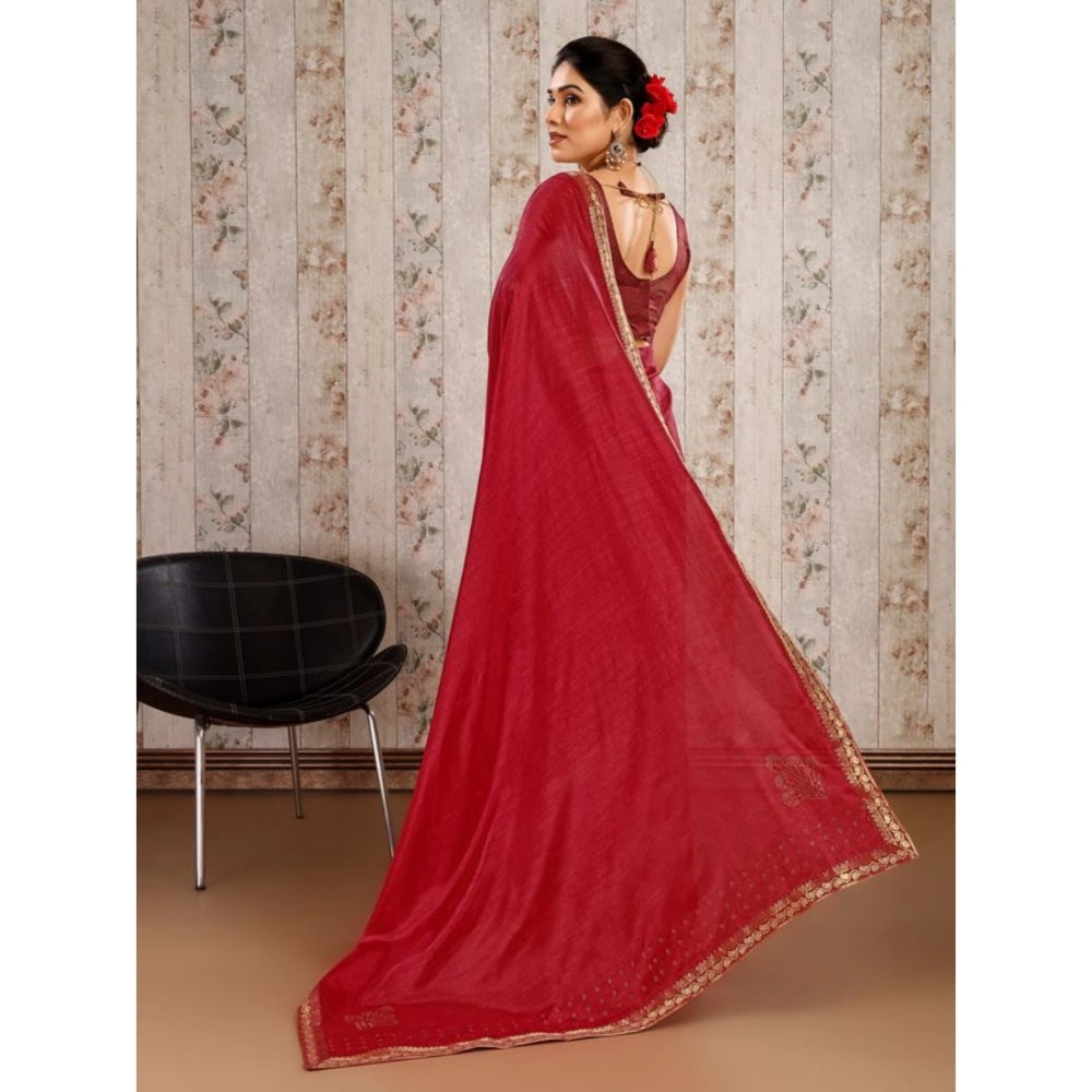 Vichitra Swiroshki Butta Saree With Unstitched Blouse