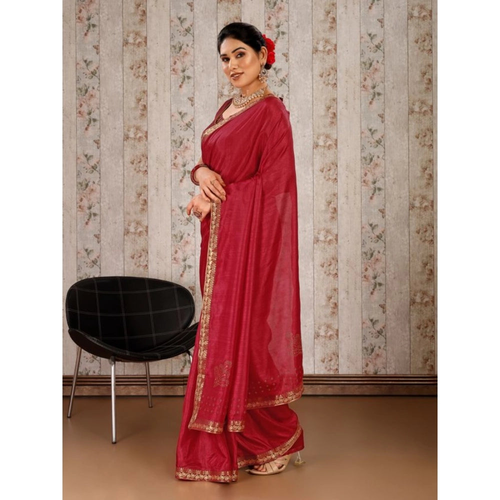 Vichitra Swiroshki Butta Saree With Unstitched Blouse