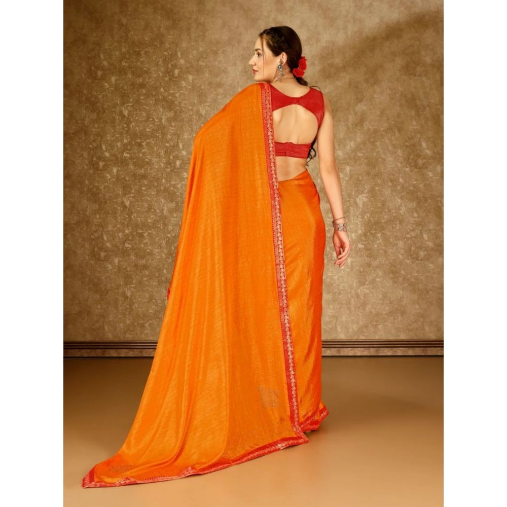 Vichitra Swiroshki Butta Saree With Unstitched Blouse