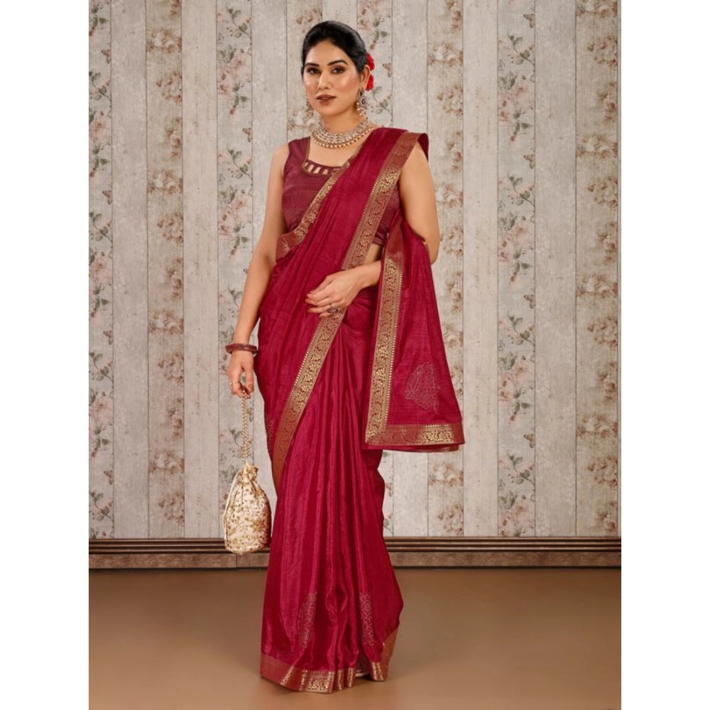 Vichitra Swiroshki Butta Saree With Unstitched Blouse