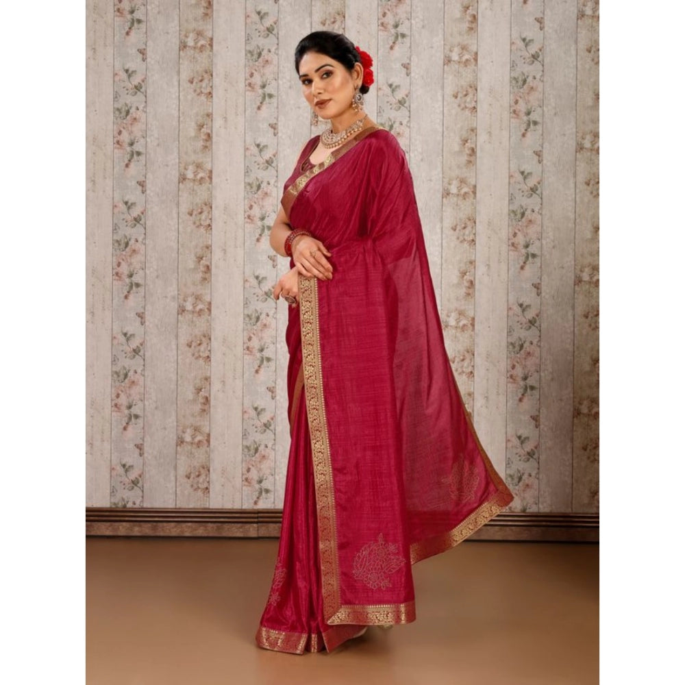 Vichitra Swiroshki Butta Saree With Unstitched Blouse