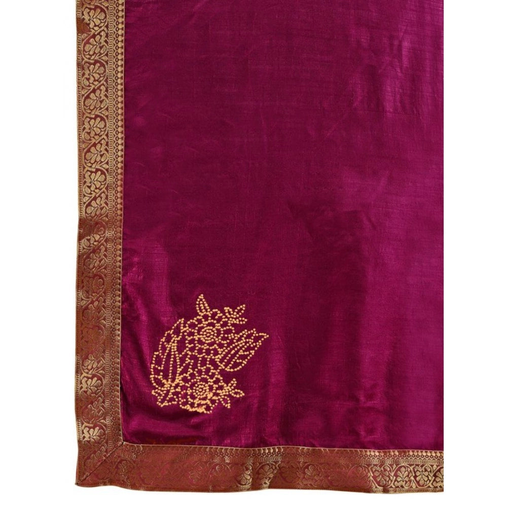 Vichitra Swiroshki Butta Saree With Unstitched Blouse