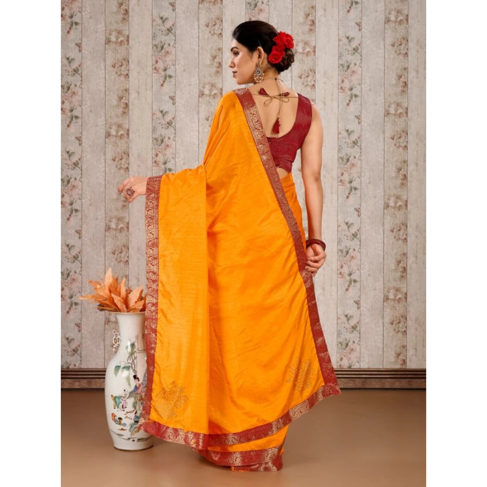 Vichitra Swiroshki Butta Saree With Unstitched Blouse