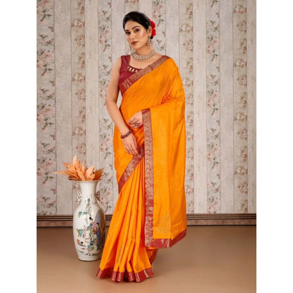 Vichitra Swiroshki Butta Saree With Unstitched Blouse