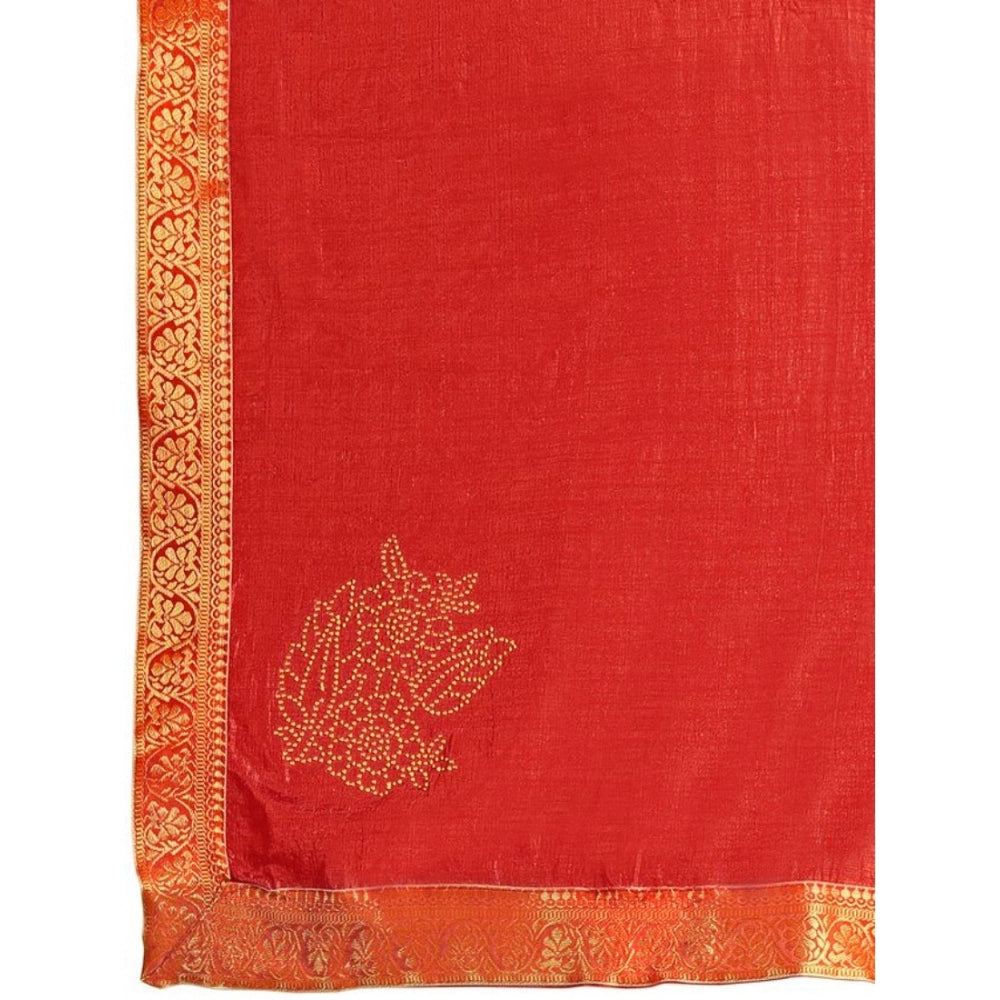 Vichitra Swiroshki Butta Saree With Unstitched Blouse