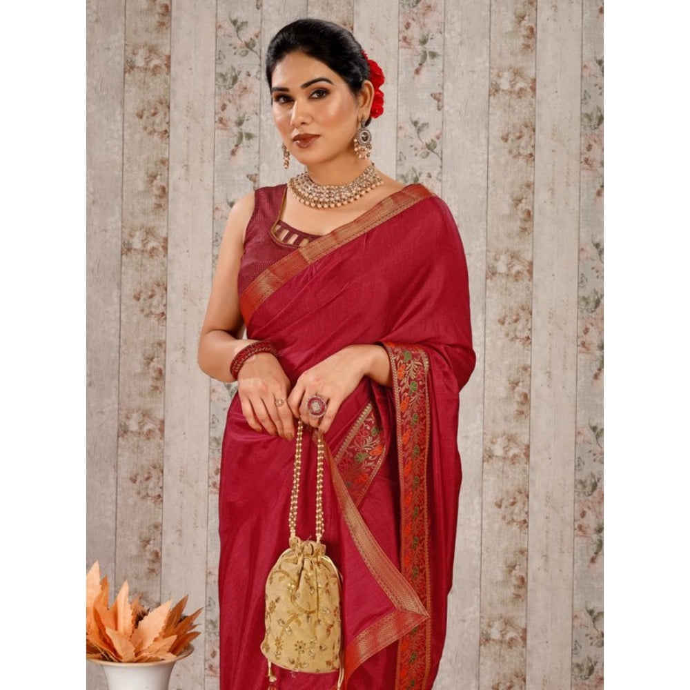 Vichitra Swiroshki Butta Saree With Unstitched Blouse