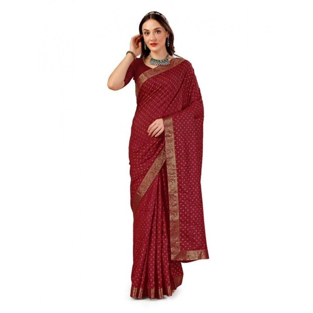 Vichitra Bandhani Saree With Unstitched Blouse