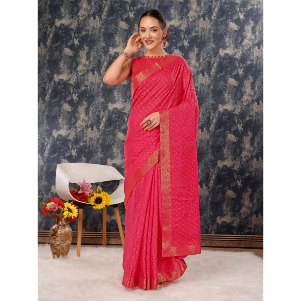 Vichitra Bandhani Saree With Unstitched Blouse