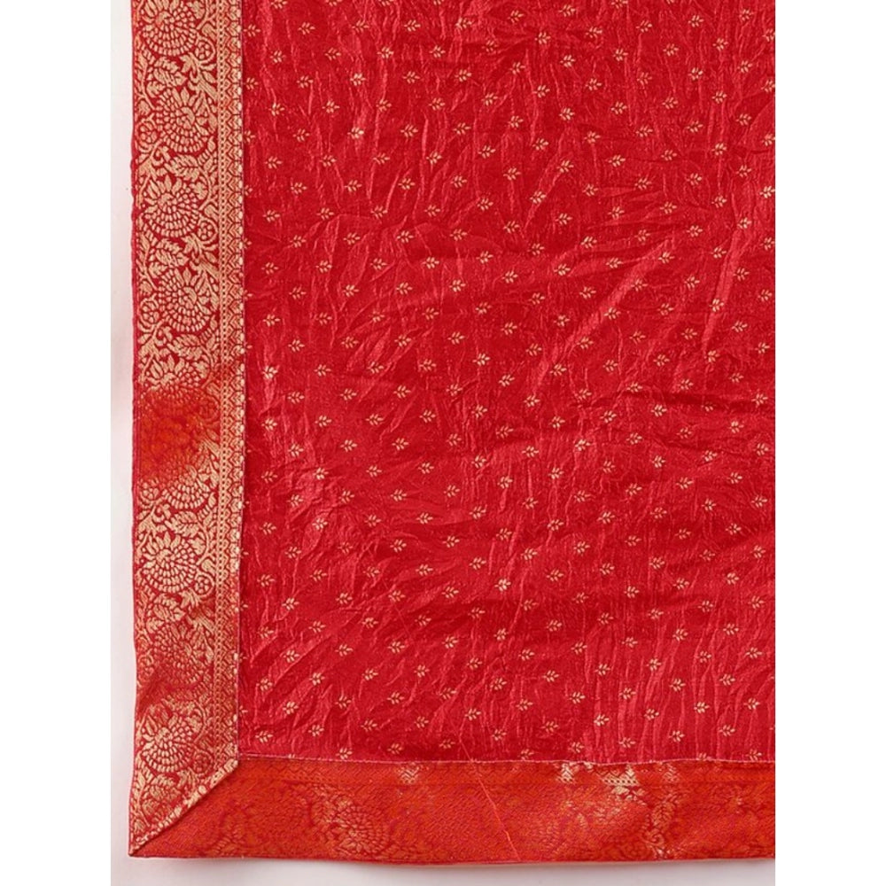 Vichitra Bandhani Saree With Unstitched Blouse