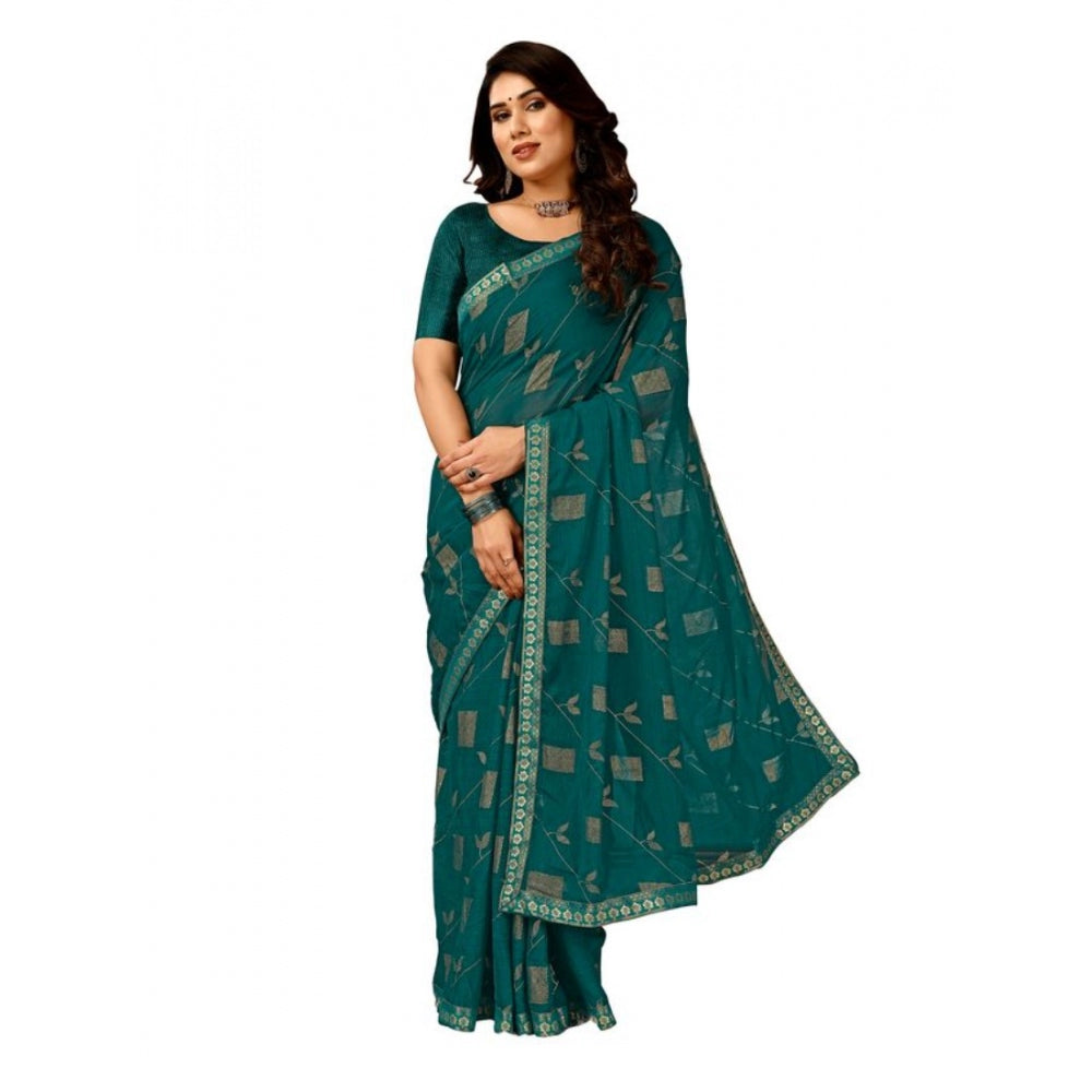 Zomto Patta Chiffon Saree With Unstitched Blouse