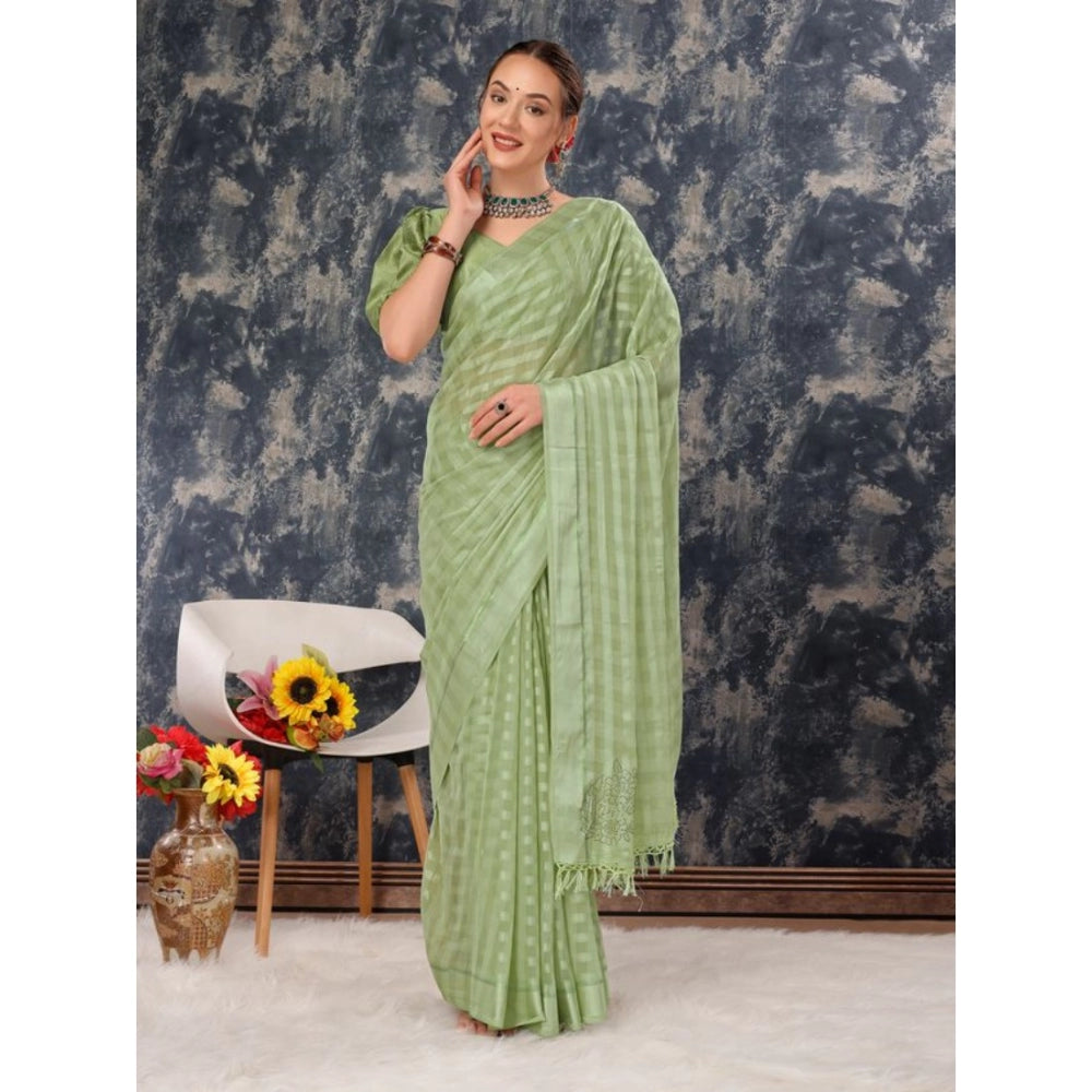 Chiffon Fabric Line Saree With Unstitched Blouse