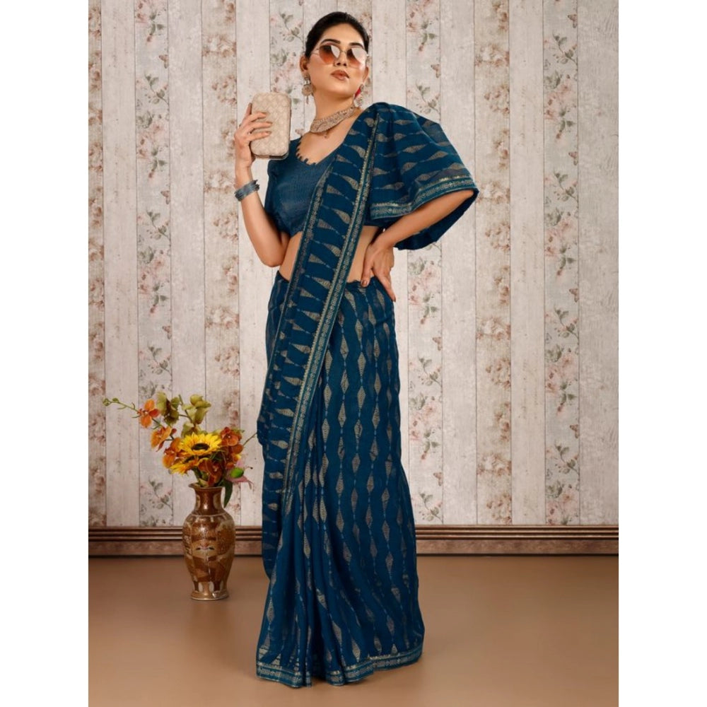 Zomto Laheriya Saree With Unstitched Blouse