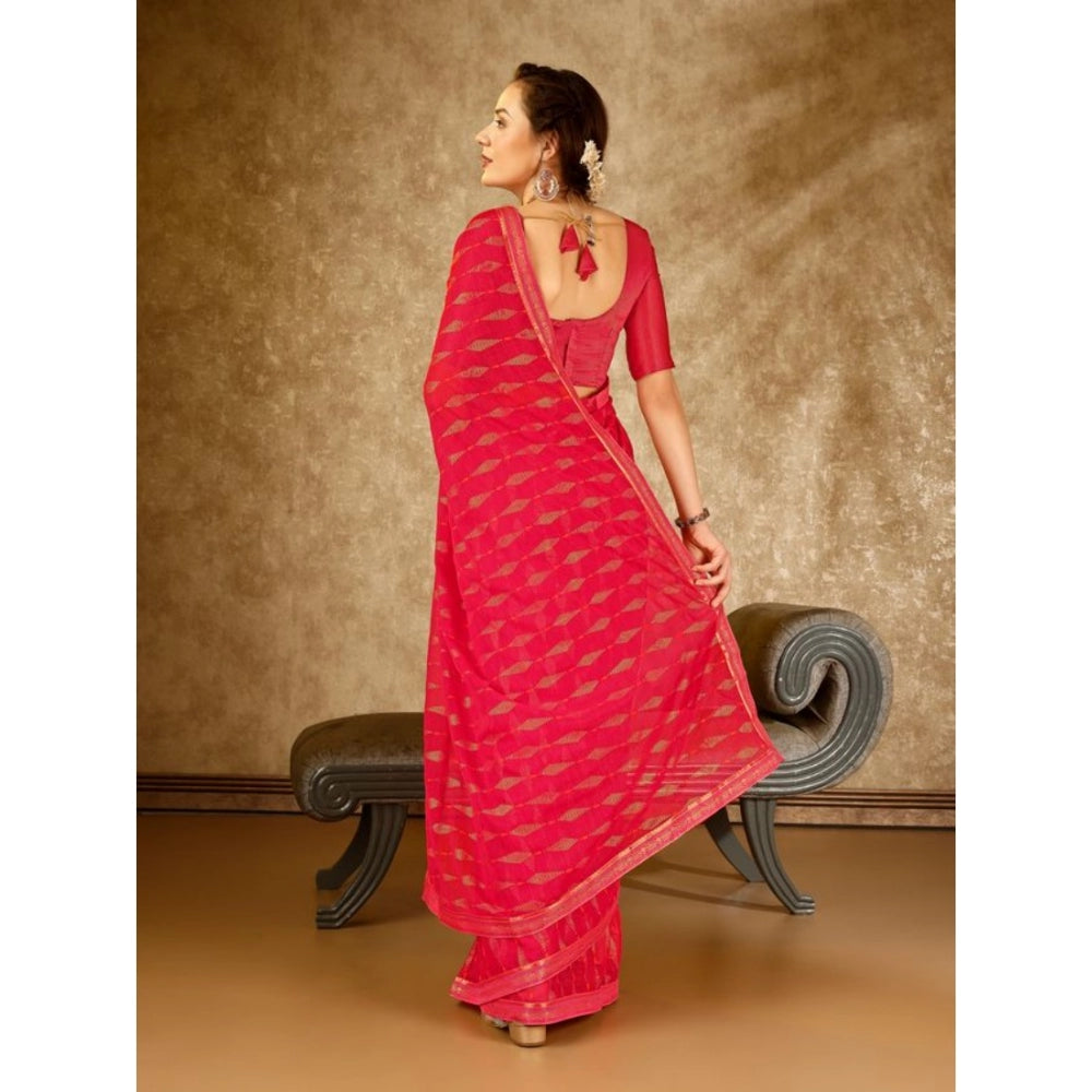 Zomto Laheriya Saree With Unstitched Blouse