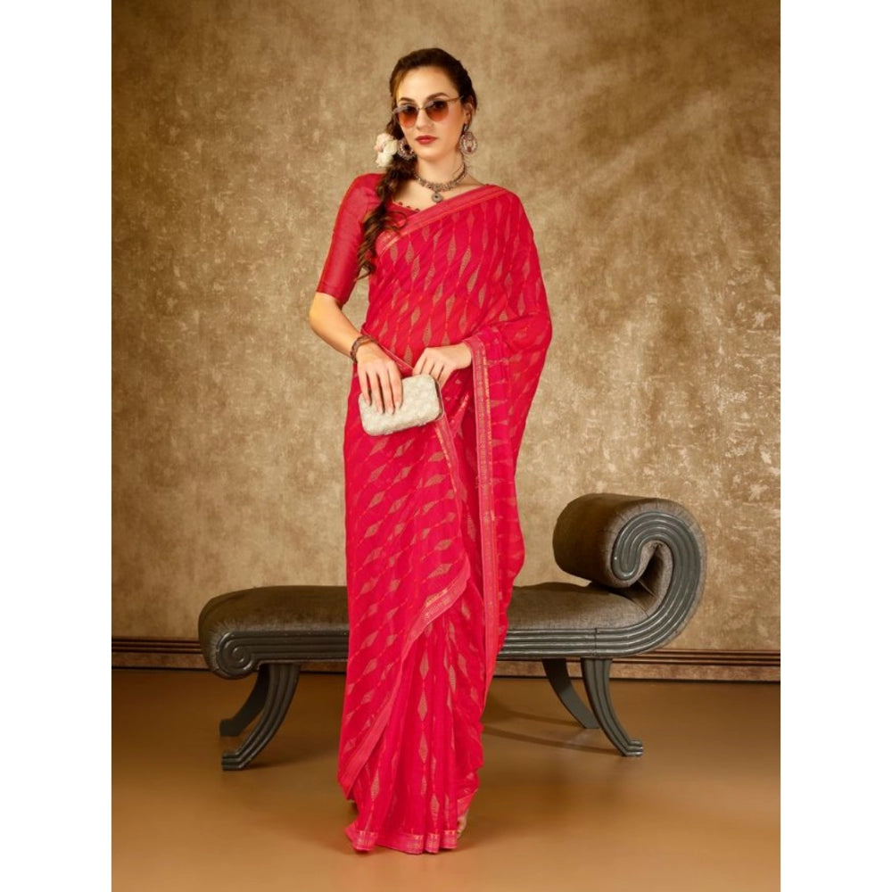 Zomto Laheriya Saree With Unstitched Blouse