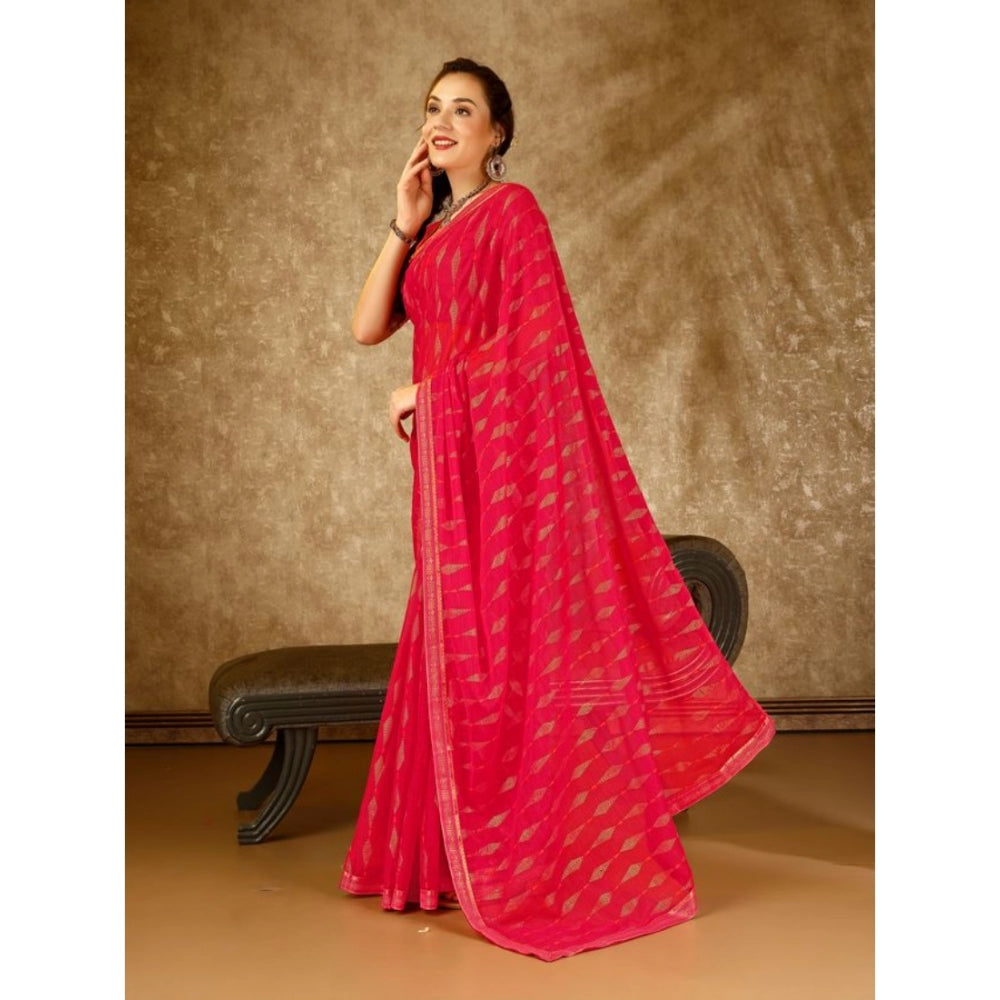 Zomto Laheriya Saree With Unstitched Blouse