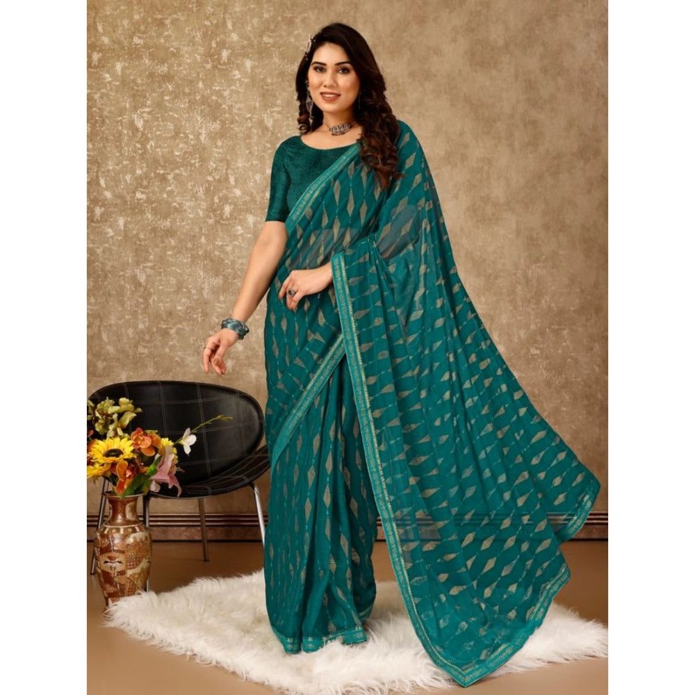 Zomto Laheriya Saree With Unstitched Blouse