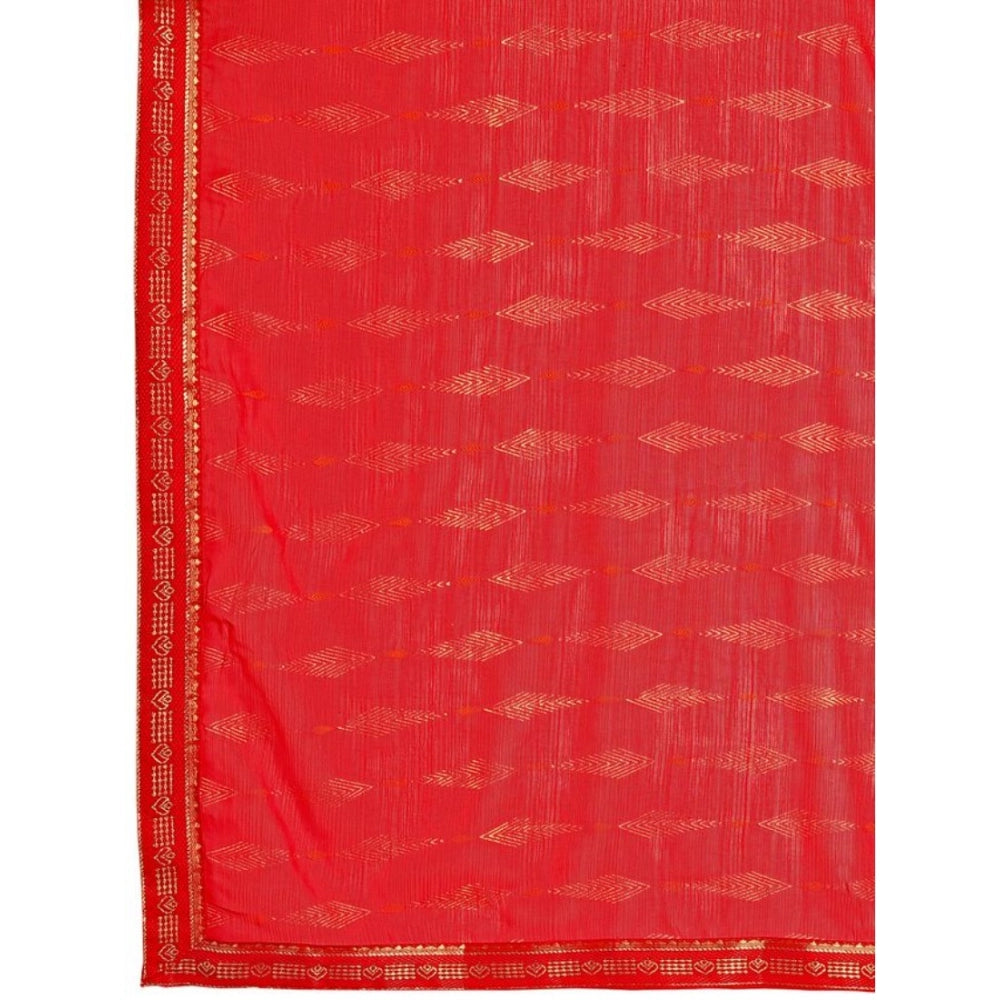 Zomto Laheriya Saree With Unstitched Blouse