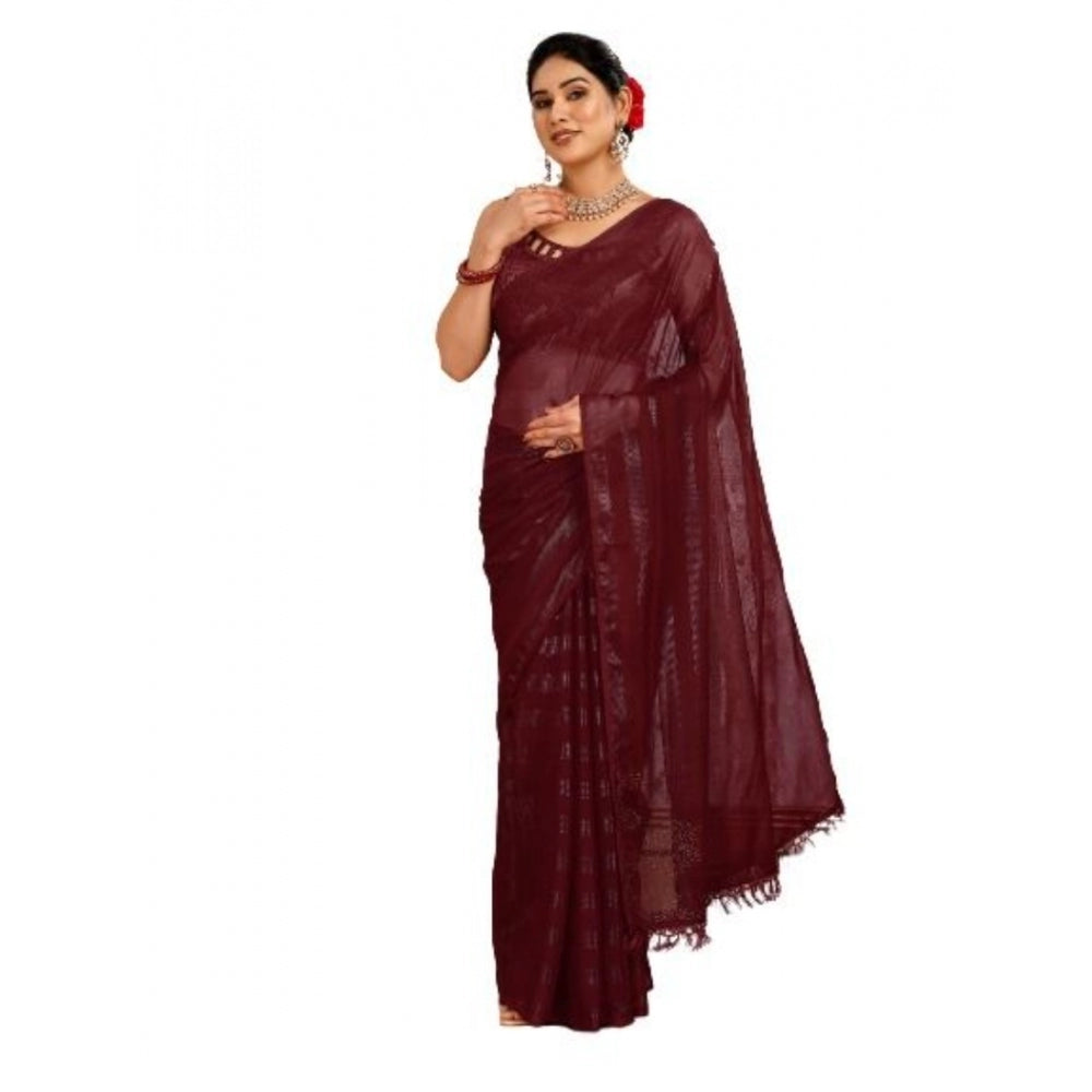 Chiffon Fabric Line Saree With Unstitched Blouse