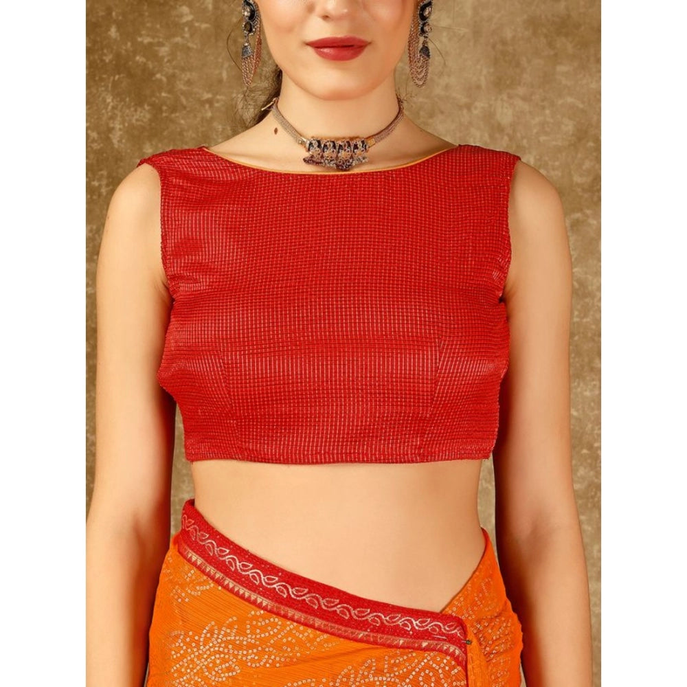 Zomto Bandhani Saree With Unstitched Blouse