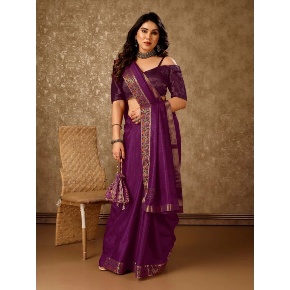 Vichitra Swiroshki Butta Saree With Unstitched Blouse