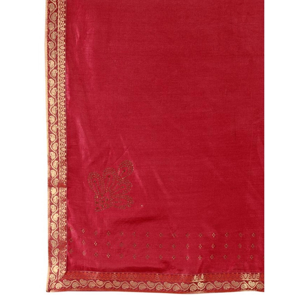 Vichitra Swiroshki Butta Saree With Unstitched Blouse