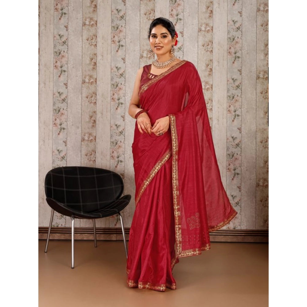 Vichitra Swiroshki Butta Saree With Unstitched Blouse