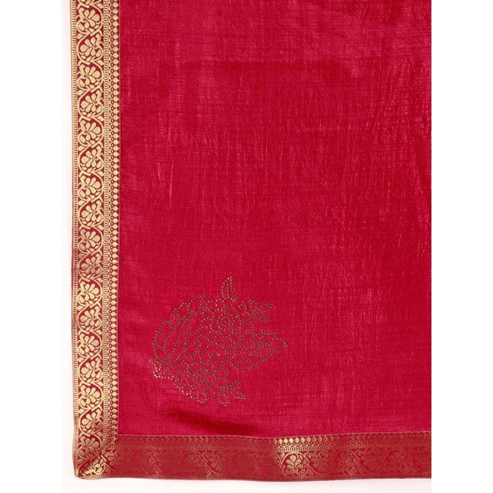 Vichitra Swiroshki Butta Saree With Unstitched Blouse